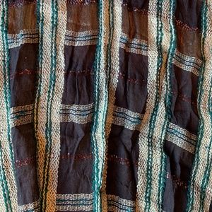 Loft Navy Plaid Scarf